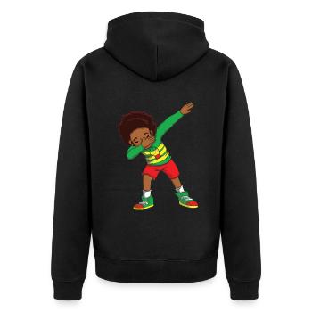 Kids Dab Celebrate Juneteenth Black History - Unisex Premium Organic Zip Hoodie - black - Back - Nico (187cm)
