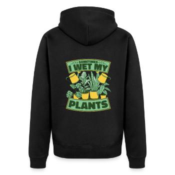 Parfois, je mouille mes plantes horticole Jardin de jardins familiaux - Veste à capuche bio Premium Unisexe - noir - Dos - Nico (187cm)