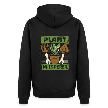 Jardin de jardin de jardin de jardin de jardin murmure de plantes - Veste à capuche bio Premium Unisexe - noir - Dos - Nico (187cm)