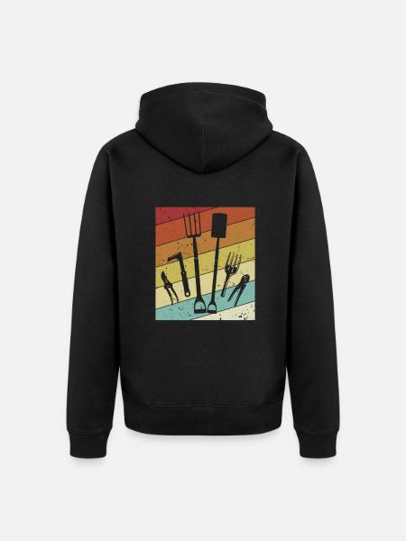 Retro allotment garden horticulture allotment garden - Unisex Premium Organic Zip Hoodie - black