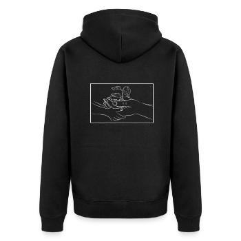 jardin potager, horticulture, potager, jardinier, jardinier - Veste à capuche bio Premium Unisexe - noir - Dos - Nico (187cm)