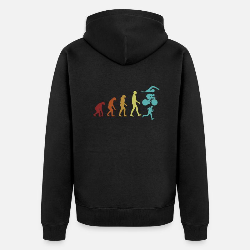 Triathlon Evolution Triathlete Training Professional - Unisex Premium Organic Zip Hoodie - black