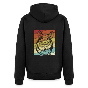 Retro Langschwanz Langhaar Kurzschwanz Züchter - Unisex Premium Bio Zip Hoodie - Schwarz - Hinten - Nico (187cm)