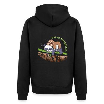 Mein Offizielles Schlafshirt Faulenzer - Unisex Premium Bio Zip Hoodie - Schwarz - Hinten - Nico (187cm)