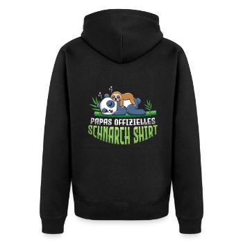 Mein Offizielles Schlafshirt Faulenzer - Unisex Premium Bio Zip Hoodie - Schwarz - Hinten - Nico (187cm)