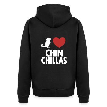 I love Chinchillas Longtail Longhair Breeders - Unisex Premium Organic Zip Hoodie - black - Back - Nico (187cm)