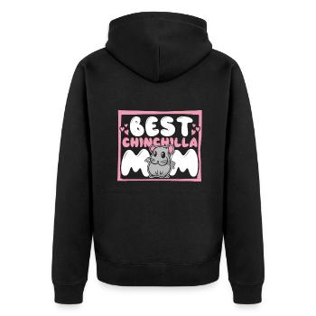 Best Chinchilla Mom Shorttail Long Tail - Unisex Premium Organic Zip Hoodie - black - Back - Nico (187cm)