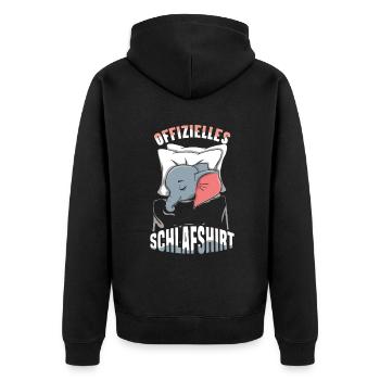 My official sleep shirt Faulenzer - Unisex Premium Organic Zip Hoodie - black - Back - Nico (187cm)