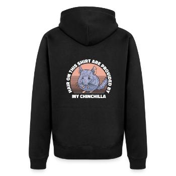 Hairs Are Provided By My Chinchilla Kurzschwanz - Unisex Premium Bio Zip Hoodie - Schwarz - Hinten - Nico (187cm)