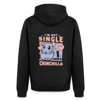 I'm Not Single I Have A Chinchilla Long - Unisex Premium Organic Zip Hoodie - black - Back - Nico (187cm)