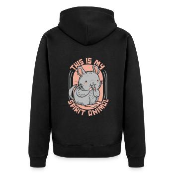 This Is My Spirit Animal Shorttail Long Tail - Unisex Premium Organic Zip Hoodie - black - Back - Nico (187cm)