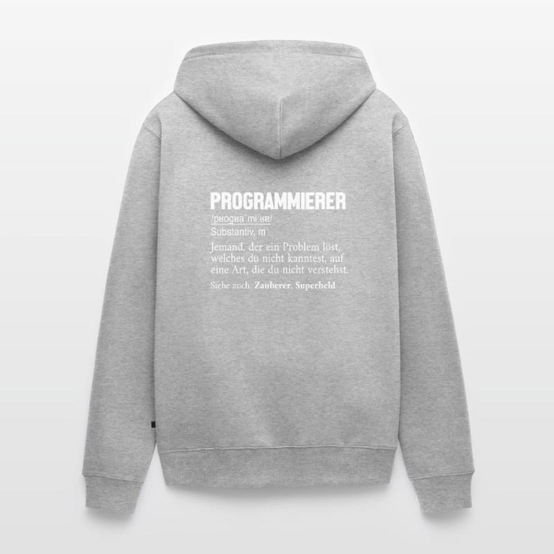 Programmer Definition Developer Coder Unisex Premium Organic Zip Hoodie