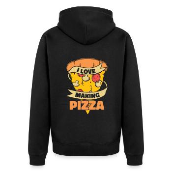 J’adore faire pizza four pizza pizza plateau pizza - Veste à capuche bio Premium Unisexe - noir - Dos - Nico (187cm)