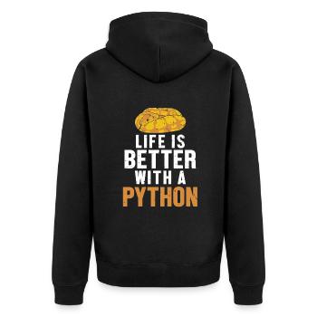 La vie est meilleure avec une boule de banane serpent Python - Veste à capuche bio Premium Unisexe - noir - Dos - Nico (187cm)