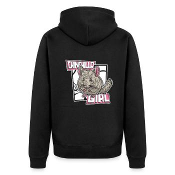 Chinchilla Girl Longhair Shorttail Long Tail - Veste à capuche bio Premium Unisexe - noir - Dos - Nico (187cm)