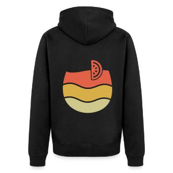 Vintage Summer Drink Alcohol Surf Hello Summer - Unisex Premium Organic Zip Hoodie - black - Back - Nico (187cm)
