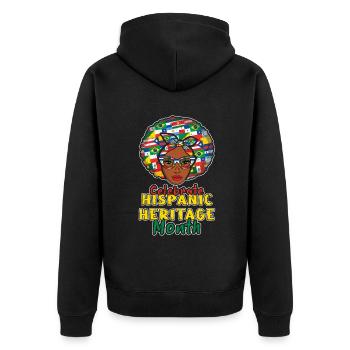 Les Afro célèbrent le patrimoine national hispanique - Veste à capuche bio Premium Unisexe - noir - Dos - Nico (187cm)