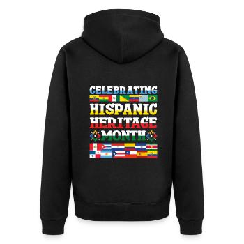 Le drapeau célèbre le patrimoine hispanique national hispanique - Veste à capuche bio Premium Unisexe - noir - Dos - Nico (187cm)