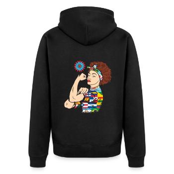 Girl Strong célèbre le patrimoine national hispanique - Veste à capuche bio Premium Unisexe - noir - Dos - Nico (187cm)