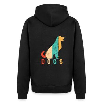 Chien propriétaire de chien mâle Wauwau rétro à quatre pattes - Veste à capuche bio Premium Unisexe - noir - Dos - Nico (187cm)
