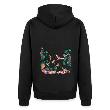 Tropical Birds Paradise Decor Surf Hello Summer - Unisex Premium Organic Zip Hoodie - black - Back - Nico (187cm)