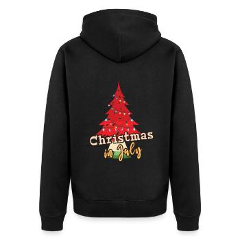 Wassermelone Obst Weihnachten Juli Weihnachtsmann Hallo Sommer - Unisex Premium Bio Zip Hoodie - Schwarz - Hinten - Nico (187cm)