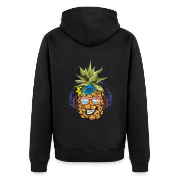 Drôle Ananas Surf Surf Bonjour l’été - Veste à capuche bio Premium Unisexe - noir - Dos - Nico (187cm)