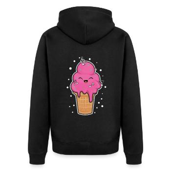 Kawaii Cream Funny Dessert Hello Summer - Unisex Premium Organic Zip Hoodie - black - Back - Nico (187cm)