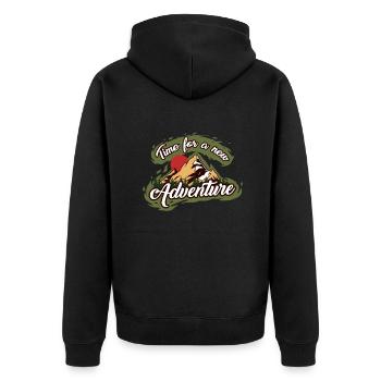 Time For New Adventure Mountain Hiking Hiking - Unisex Premium Organic Zip Hoodie - black - Back - Nico (187cm)