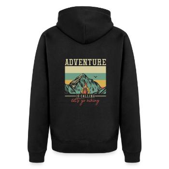 L’aventure vous appelle, Trekking, Randonnée en montagne, Randonnée pédestre - Veste à capuche bio Premium Unisexe - noir - Dos - Nico (187cm)
