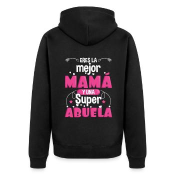 Mothers Day Retired Grandma Best Mom Super Grandma - Unisex Premium Bio Zip Hoodie - Schwarz - Hinten - Nico (187cm)