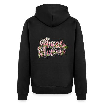 Cool Grandmom Mother's Day Retired Grandma Floral - Unisex Premium Bio Zip Hoodie - Schwarz - Hinten - Nico (187cm)