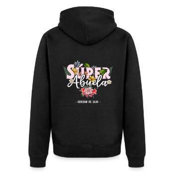 Mother's Day Retired Super Grandma Cool Grandmom - Unisex Premium Bio Zip Hoodie - Schwarz - Hinten - Nico (187cm)