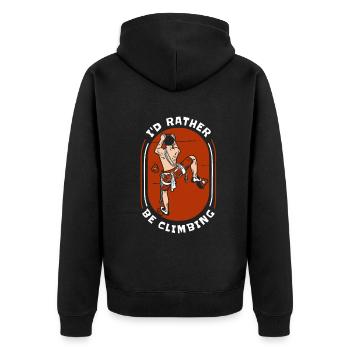 I'd Rather Be Climbing Speed Climbing - Unisex Premium Organic Zip Hoodie - black - Back - Nico (187cm)