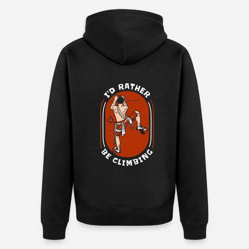 I'd Rather Be Climbing Speedklettern - Unisex Premium Bio Zip Hoodie - Schwarz
