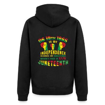 Independence Celebrate Juneteenth Black History - Unisex Premium Organic Zip Hoodie - black - Back - Nico (187cm)