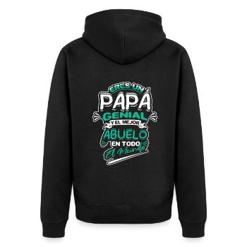 Father's Day Retired Yayo Cool Grandpa Granddad - Unisex Premium Bio Zip Hoodie - Schwarz - Hinten - Nico (187cm)