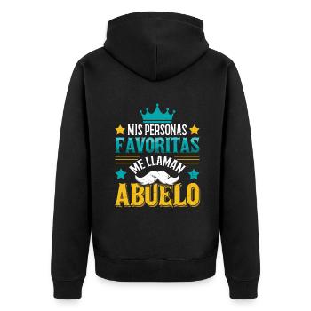 Father's Day Retired Granddad Call Me Grandpa - Unisex Premium Bio Zip Hoodie - Schwarz - Hinten - Nico (187cm)