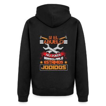 Father's Day If Granddad Fix No One Cool Grandpa - Unisex Premium Bio Zip Hoodie - Schwarz - Hinten - Nico (187cm)