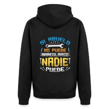 Father's Day Granddad Fix No One Cool Grandpa - Unisex Premium Bio Zip Hoodie - Schwarz - Hinten - Nico (187cm)