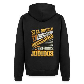 If Granddad Fix No One Can Grandpa Father's Day - Unisex Premium Organic Zip Hoodie - black - Back - Nico (187cm)