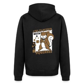Life is Better with a Squirrel Squirrel - Unisex Premium Organic Zip Hoodie - black - Back - Nico (187cm)