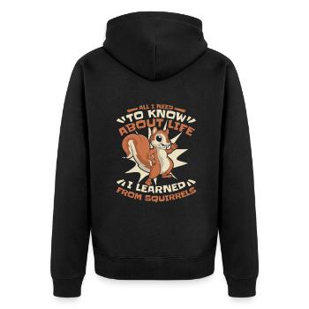 J’ai appris des écureuils écureuil renard écureuil - Veste à capuche bio Premium Unisexe - noir - Dos - Nico (187cm)