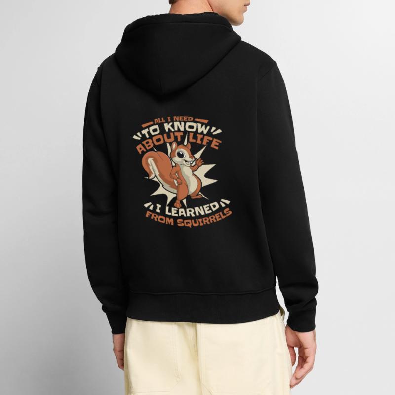 I learned from Squirrels Squirrel Fox Squirrel Unisex Premium Organic Zip Hoodie