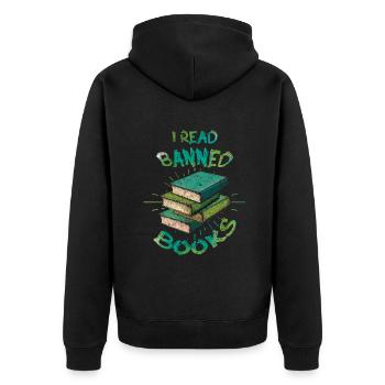 Leser Lesen Ich habe verbotenes Buch gelesen Liebesbuchliebhaber - Unisex Premium Bio Zip Hoodie - Schwarz - Hinten - Nico (187cm)
