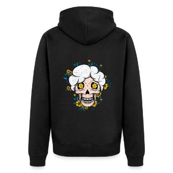 Grands-parents Abuela Grand-mère Papa Día De Muertos - Veste à capuche bio Premium Unisexe - noir - Dos - Nico (187cm)