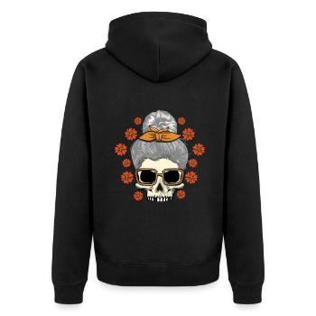 Día De Muertos Grands-parents Abuela Grand-mère Papa - Veste à capuche bio Premium Unisexe - noir - Dos - Nico (187cm)