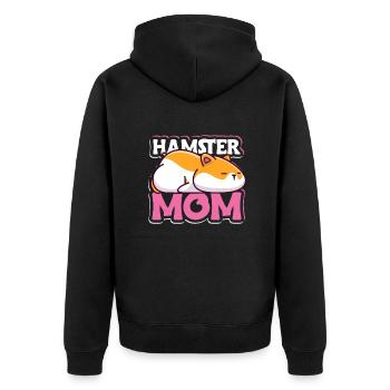 Hamster Mom Goldhamster Zwerghamster Feldhamster - Unisex Premium Bio Zip Hoodie - Schwarz - Hinten - Nico (187cm)