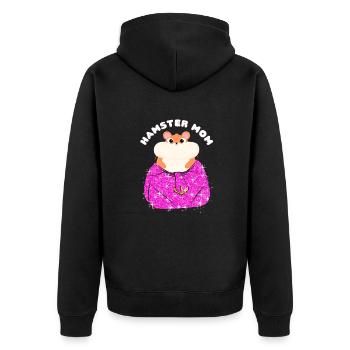 Hamster Mom Zwerghamster Feldhamster Goldhamster - Unisex Premium Bio Zip Hoodie - Schwarz - Hinten - Nico (187cm)