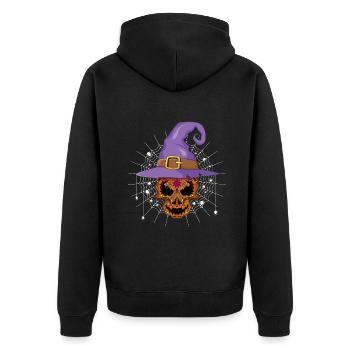Tag der Hexenseelen Halloween Muertos Tag der Toten - Unisex Premium Bio Zip Hoodie - Schwarz - Hinten - Nico (187cm)